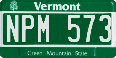 VT license plate NPM573