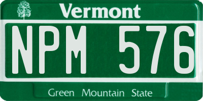 VT license plate NPM576