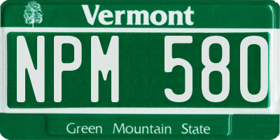 VT license plate NPM580