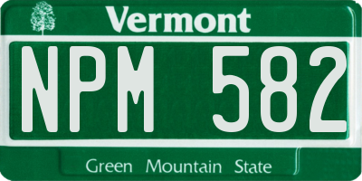 VT license plate NPM582