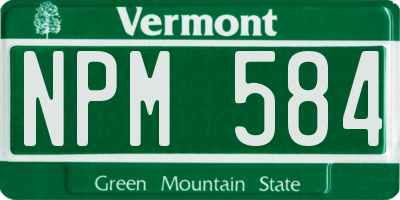 VT license plate NPM584