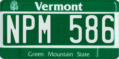 VT license plate NPM586