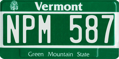 VT license plate NPM587