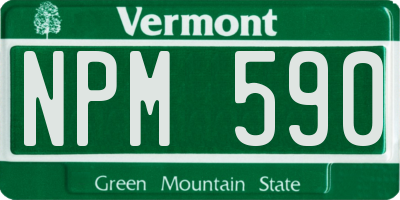 VT license plate NPM590
