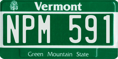 VT license plate NPM591