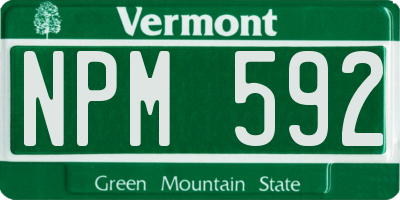 VT license plate NPM592