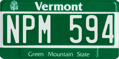 VT license plate NPM594