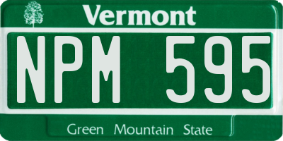 VT license plate NPM595