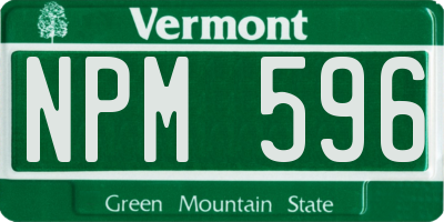 VT license plate NPM596