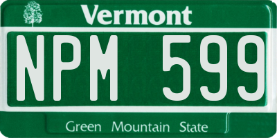 VT license plate NPM599