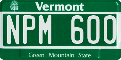 VT license plate NPM600