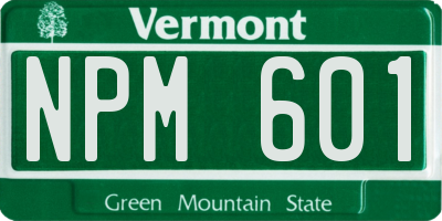 VT license plate NPM601