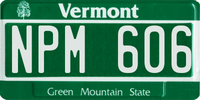 VT license plate NPM606