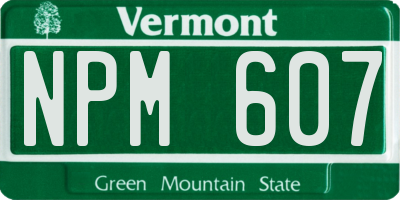 VT license plate NPM607