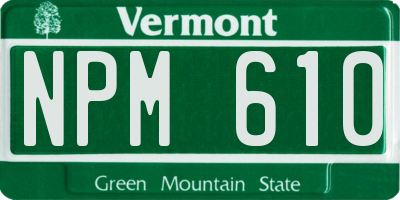 VT license plate NPM610