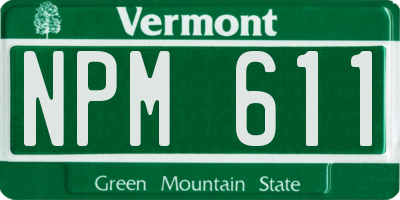 VT license plate NPM611