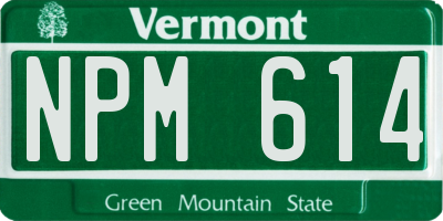 VT license plate NPM614