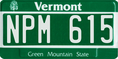 VT license plate NPM615