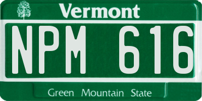VT license plate NPM616