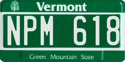 VT license plate NPM618