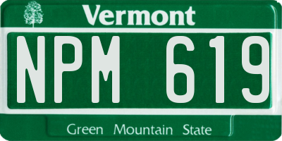 VT license plate NPM619