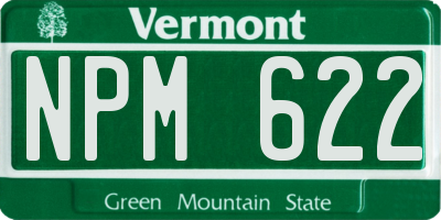 VT license plate NPM622