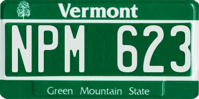 VT license plate NPM623