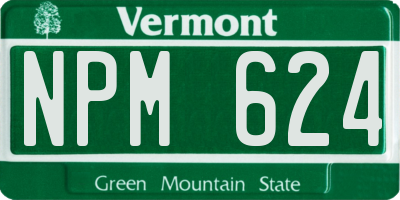 VT license plate NPM624