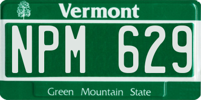 VT license plate NPM629