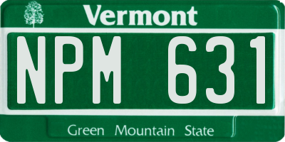 VT license plate NPM631