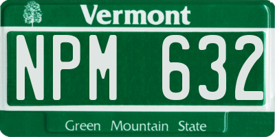 VT license plate NPM632