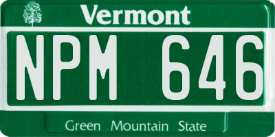 VT license plate NPM646