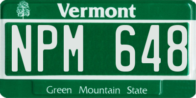 VT license plate NPM648