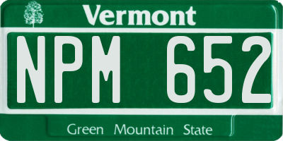 VT license plate NPM652