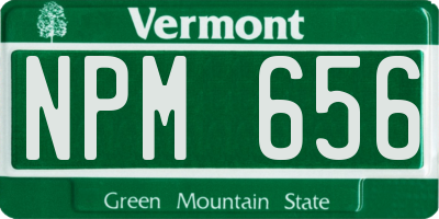VT license plate NPM656