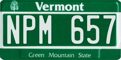 VT license plate NPM657