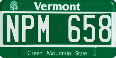 VT license plate NPM658
