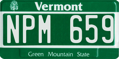 VT license plate NPM659