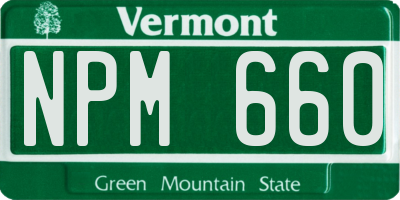 VT license plate NPM660