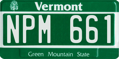 VT license plate NPM661