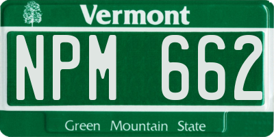 VT license plate NPM662