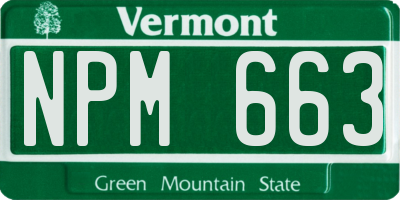 VT license plate NPM663