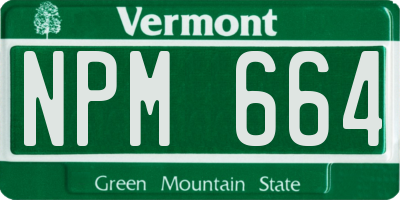 VT license plate NPM664