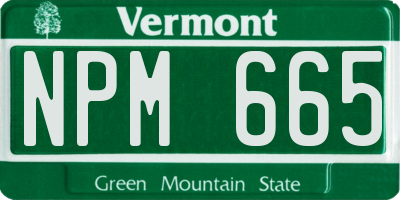 VT license plate NPM665