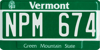 VT license plate NPM674