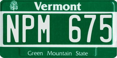 VT license plate NPM675