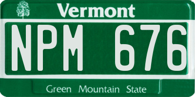 VT license plate NPM676