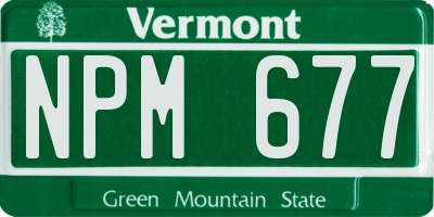 VT license plate NPM677