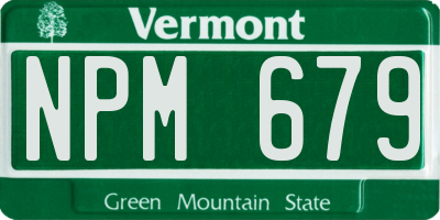 VT license plate NPM679