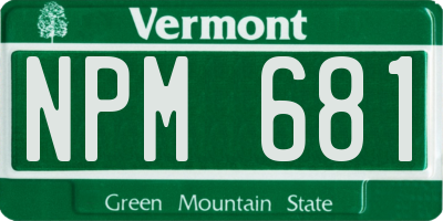 VT license plate NPM681